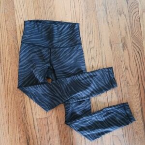Lululemon Black and Grey Zebra-Print Leggings